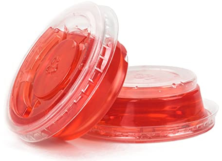 3.25-Ounce Clear Plastic Jello Shot Souffle Cups with Lids, Sampling Cup (100 Sets)