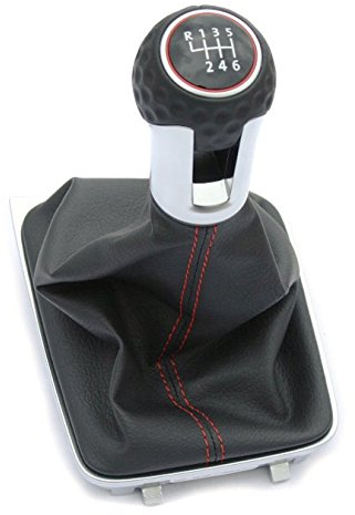 5G1711113DCBR Schaltknauf GTI rote Naht Sportschaltknauf Golfball Design 6-Gang Schaltgetriebe