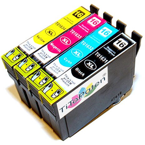 TiToPaten®* 1x Schwarz, 1x Cyan, 1x Magenta, 1x Yellow Druckerpatronen kompatibel zu Epson 1631-34XL