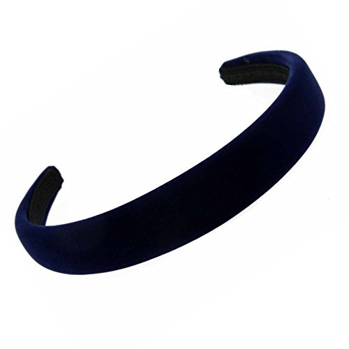 Navy Blue Slightly Padded Velvet Feel Alice Hair Band Headband 2.5cm (1) Wide