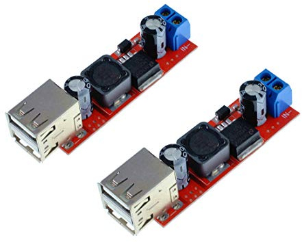 Oiyagai 2 Stück DC-DC Step Down Spannungswandler, 6–40V auf 5V 3A, Buck Converter Modul mit Dual USB Ausgang für Auto, DIY Elektronik, Power Supply