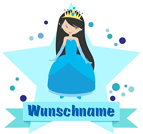 Samunshi® Eis-Prinzessin Wandtattoo Türschild mit Name personalisierbar Kinderzimmer Türaufkleber Baby Wandaufkleber - 25x22cm mehrfarbig