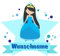 Samunshi® Eis-Prinzessin Wandtattoo Türschild mit Name personalisierbar Kinderzimmer Türaufkleber Baby Wandaufkleber - 25x22cm mehrfarbig