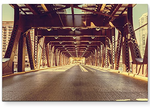 Paul Sinus Art Leinwandbilder | Bilder Leinwand 120x80cm Straße in Chicago