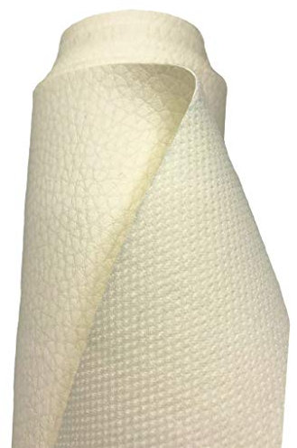A-Express Premium Gekörnt Wasserdicht Kunstleder Gekörnt Lederimitat Texturiert Lederstoff Meterware - 200cm x 140cm (Elfenbein)