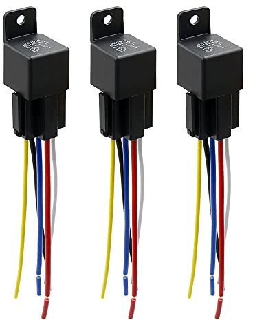 Sourcingmap Lot de 3 relais de voiture SPDT 5 broches avec prise de faisceau