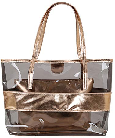 Lazzboy Frauen Transparent Wild Cute Messenger Schultertasche Handtasche Damenhandtaschen Koreanische Version All-matched Farbe Gelee Paket Transparente Tasche Umhängetasche(Khaki)