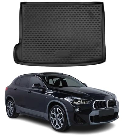 Kofferraummatte Kofferraumwanne kompatibel mit BMW X2 F39 2018-2023 Gummi TPE Schwarz