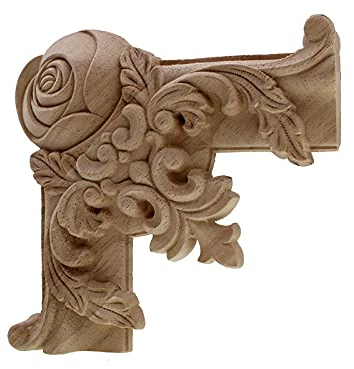 EYCFSJ Holzschnitzerei Applikation Rose Horn Blumenmöbel Wandrahmen Wohnkultur Dekorationen Holzfiguren Miniaturen Zubehör Applique 15Cm X 15Cm