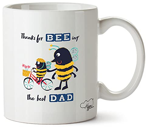 Hippowarehouse Thanks for Being My dad Father's Day bee Cycling Printed Mug Cup Ceramic 10oz