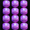 Mini Unterwasser Licht, Lila Wasserdichte LED Teelichter, Batteriebetriebenes Flammenloses Wasserdichte Poollicht für Vase, Garten,Hochzeitsdekoration, Party, Aquarien, Schwimmbäder, 12 Stück