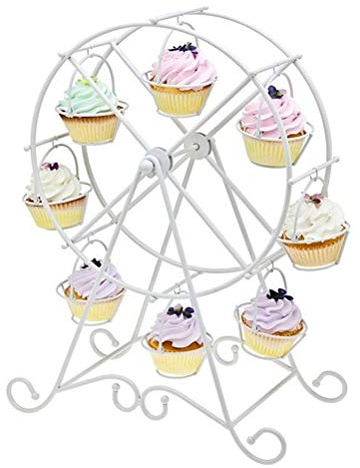 shivpiin Riesenrad Cupcake Ständer, drehbarer Gebäck Cupcakes Halter, 8 Tassen Dessert Serviertablett Hochzeit Party Einrichtung Zubehör Riesenrad Küche Zuhause