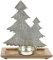 Nordstern Kerzenhalter 'Tanne' aus Alu-Mangoholz - Winterliche Deko für Regale, Fensterbank und Sideboards - 23 x 11 x 27 cm