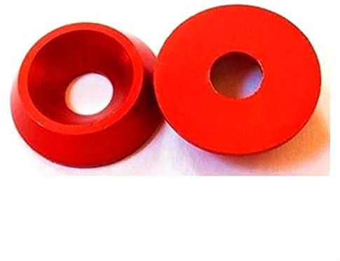 Tuanie Lnanqing-Dichtscheibe M4 M5 M6 M8 Aluminiumlegierungsfarbe VON Kopf Senkkopf-Regenschirm- Schraube Taper-Waschmaschine, 5 STÜCKE, fest und langlebig (Color : Red, Inner Diameter : M8 5PCS)