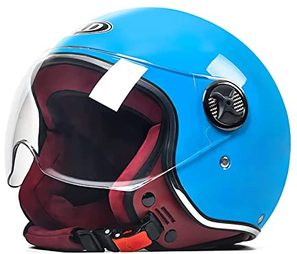 LIONCIANO Motorradhelm mit Visier, Jethelm Roller-Helm Scooter-Helm Moped Mofa-Helm Chopper Retro Vintage