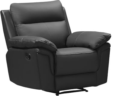 Vente-unique-Relaxsessel Fernsehsessel - Büffelleder - Schwarz - PAKITA