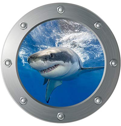 Sewroro Orca Wandtattoo Bullauge Wandtastkal- U- Boot- Fenster 3D Aufkleber Meeresleben Dekorative Aufkleber Unterwassertiere Wandaufkleber Hauswandkunstdekoration Wandaufkleber Bullauge