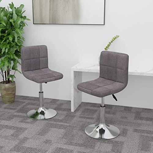 INLIFE Esszimmerstühle 2 STK. Drehbar Taupe Stoff-4218