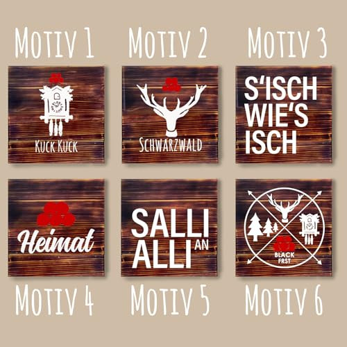 Schwarzwald Dialekt Willkommen Holzbild SALLI AN ALLI