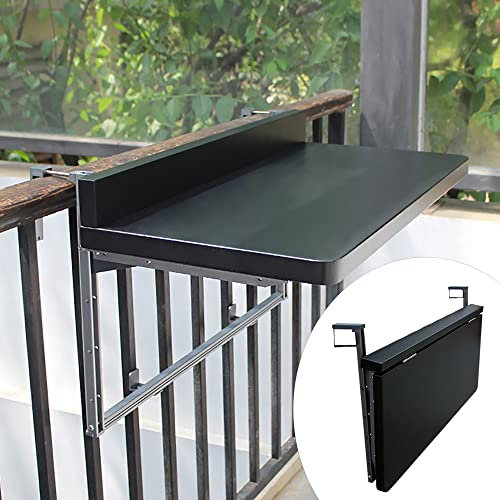 Klapptisch Balkongeländer,Hängetisch Balkon,Balkonhängetisch Klappbar,Balkontisch Zum Einhängen,Balkontisch Wetterfest,balkontisch Klappbar Hängetisch,5-Fach Höhenverstellbar ( Color : Nero , Size : 8