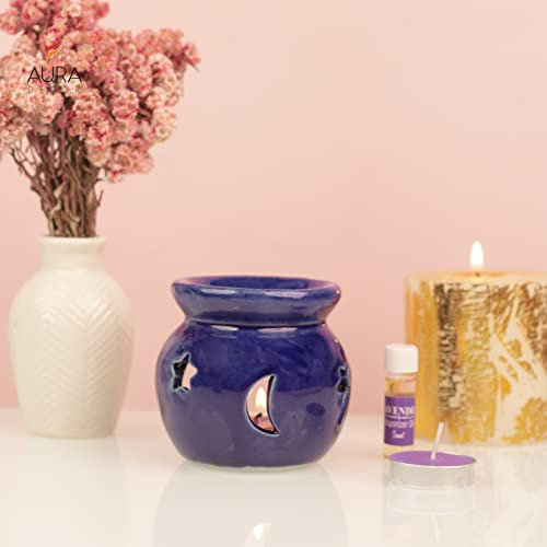 AuraDecor Coffret cadeau diffuseur de chaleur avec bougies chauffe-plat || Décoration d'intérieur || Ensemble de diffuseurs || Bougies chauffe-plat || Bougies (lavande)