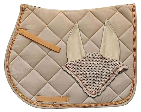 Horses Sottosella + Cuffia Regent Beige Pony, Stile e Comfort per Il Tuo Cavallo da Tosoni Selleria