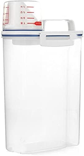 dispensador arroz Caja de almacenamiento de arroz de gran capacidad, dispensador de cereales de plástico de 2 l, caja de almacenamiento, contenedor de arroz de grano de comida de cocina agradable.