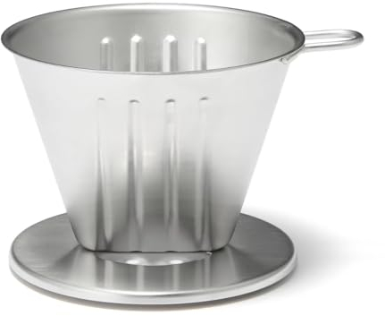 Muji 15090822 Edelstahl-Tropfer Silber, 12,5 x 10,5 x 8 cm, für 2-3 Tassen