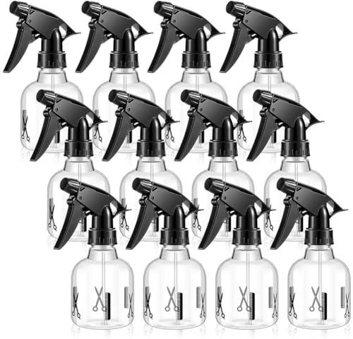 FRCOLOR 12piezas Botellas De Spray Para Cabello Reutilizables Para Barbería y Cuidado Del Cabello Pulverizadores De Agua Transparente Para Riego y Limpieza