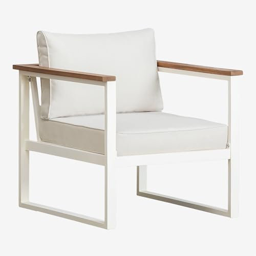 SKLUM Lipov-Sessel aus Aluminium und Akazienholz -