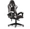 bigzzia Silla Gaming,Silla Ergonómica de Oficina en Cuero PU,Regulable en Altura con Soporte Lumbar y Reposacabezas,Respaldo Reclinable 155°,Silla Gamer Adulto Niño(Blanco Pálido)
