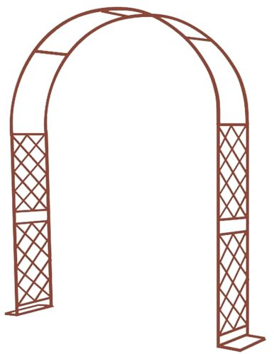 Gartenlauben Pergola Torbogen Balkon Verzinkte Rohre Mit 20 Mm Durchmesser Rankhilfe Rankgitter Spalier Rosenbögen Für Outdoor Außenbereich, Rasen, Hinterhof, H2.5M Wetterfest ( Color : Brown With Plu