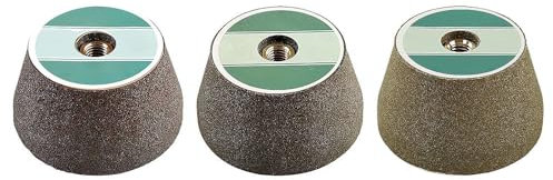 Crazyview 3pcs Angle Grinder Polishing Wheel, Silicon Carbide, Gray, 50/100/200 Grit, Buffing Wheel for Angle Grinder, Metal, Marble, Stone, Furniture, Car