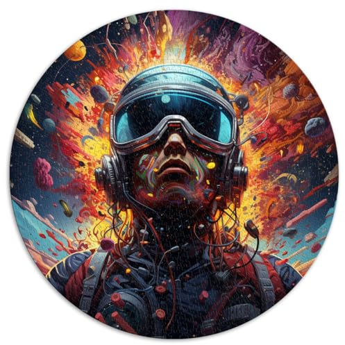 1000 Puzzleteile für Erwachsene und Kinder, Space Hacker-Rundpuzzle, anspruchsvolle Papppuzzles für Erwachsene und Kinder. Größe: 67,5 x 67,5 cm.