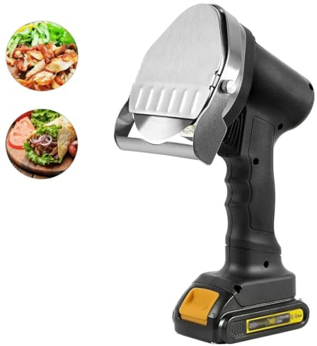 Kadxyan Cordless Electric Kebab Knife, Professional Shawarma Knife, Stainless Steel Handheld Gyro Knife Meat Slicer, Adjustable Thickness 0-8mm, with 2 Blades, for Restaurant Barbecue