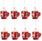 YIEUR 8 Stück Weihnachtskugeln rot weiß Weihnacht Anhänger Plastik, 11cm Christbaumschmuck mit Bindeschnur, Weihnachts Dekoration Weihnachtsbaum Charms für Tannenbäume Fensterschmuck (Becher)