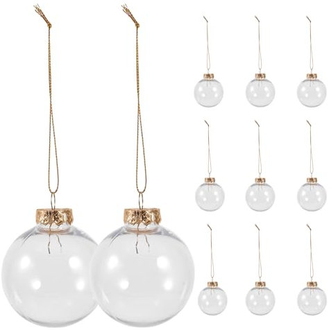 JOINPAYA 12 Weihnachtskugeln Transparente: Weihnachtsornamente Aus Kunststoff Zum Aufhängen Ausfüllbare Kugeln Winzige Anhänger Kugeln Für Den Weihnachtsbaum