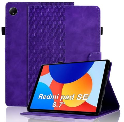 Vkooer Case for Xiaomi Redmi Pad SE 8.7 2024 Premium PU Leather Folio Cover with Multi Angle Viewing Stand and Card Slots Smart Shell for Redmi Pad SE 8.7 Tablet, Purple