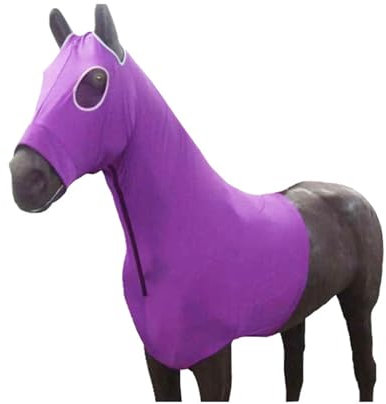 Pferde-Sleazy Mit Reißverschluss, Polarfleece-Sleazy Für Pferde, Halsschutz Für Pferde, Kostüm Für Pferde Zum Tragen, Weich Und Atmungsaktiv, Warmes Geschirr Purple L