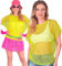 W WIDMANN MILANO Party Fashion - top de rejilla para mujer, camiseta fluorescente para festivales y carnaval.