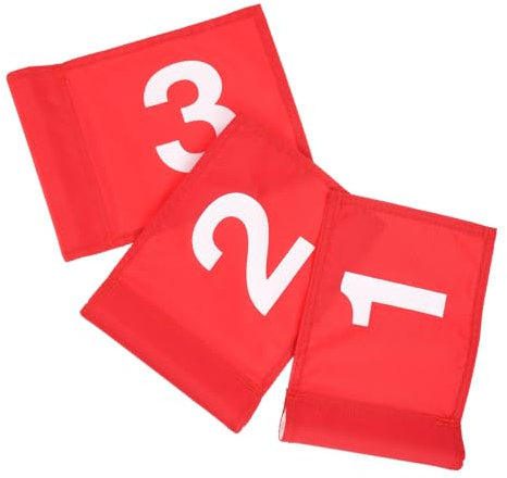 GANAZONO Golf Training 3pcs Golfing Number Flags Portable Golfing Flags Numbered Golfing Training Aid Course Supplies for Golfers