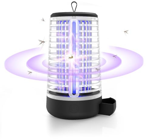 Zanzariera Elettrica da Interno, Antizanzare Elettrico Portatile, Lampada Antizanzare Casa, Lampada Zanzare Esterno, Racchetta Zanzare Atossica Anti Mosche UV Campeggio 100m²