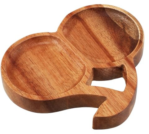 Abaodam Cherry Shaped Serving Tray Versatile Appetizer Charcuterie Plate for Tea Fruits Nuts for Japanese Homes Coffee Tables Rustic Stylish Design