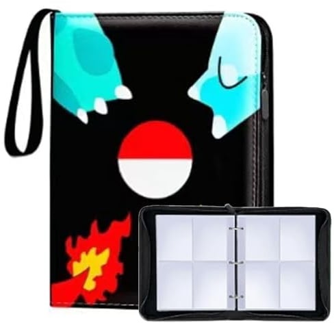 Trading Card Binder 4-Pocket PU Trading Card Album, 400 Pockets Card Album Folder, Waterproof Card Collection Folder Book, Zipper Cards Binder Album for MTG, TCG, Sports & Game Cards