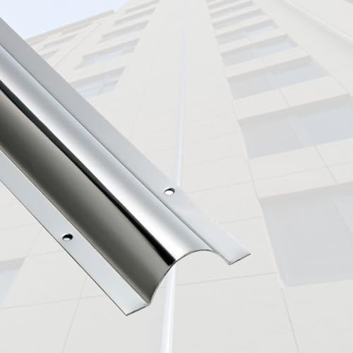 kabelkanal Edelstahl-Kabelkanal-Kabelabdeckungen, Metall-Kabelabschirmungskabelabdeckung 39,4 Zoll Länge, Halbrunde Silberne(1 PC,Outer Width 53mm)