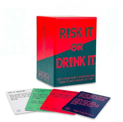 CleaZeny Drinking Games for Adults：RISK It or Drink It | Spice Up yYour Game Night with 150 Thrilling Cards! The Ultimate Drinking Games for Adults, Perfect for Parties and Couples