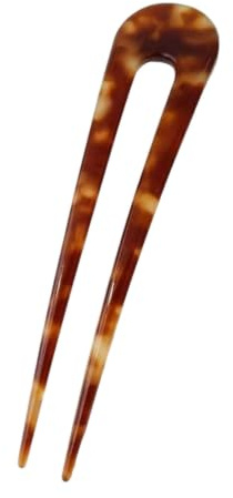 French Hair Pins for Women Acetate Large U Shaped Hair Forks (A) | 3 Prong French Twist Hairstyle Pin Clips Thick Bun Updo Sticks Elegant Accessories Daily Wedding Party Styling