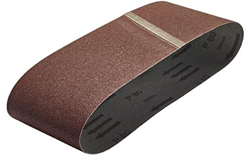 wolfcraft 3 Gewebe-Schleifbänder 76 x 457 mm I 1896000 I Körnung 120 I für Holz & Metall I Schleifpapier für Bandschleifer I flexibel und langlebig