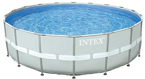 Intex 28332 Ultra Frame Piscina Rotonda, 549 x 132 cm, con Pompa Sabbia, Scaletta Doppia, Telo Base-Copertura, I.1