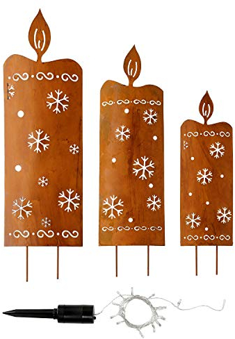 Weltbild LED Gartendeko Rost Kerzen - Kerzen Deko für Garten Kerzen Deko Gartenstecker Rost Weihnachtsdeko Garten Rostdeko für Garten Weihnachtsdeko Aussen Gartenstecker Metall mit Außenbeleuchtung
